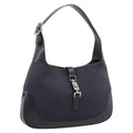 GUCCI Jackie Shoulder Bag Wool Black Silver 001 3306 Auth 209271V
