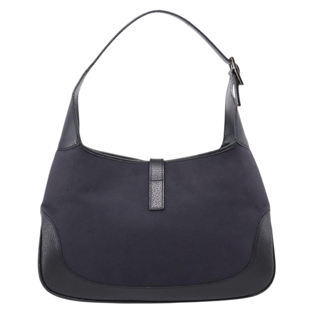 GUCCI Jackie Shoulder Bag Wool Black Silver 001 3306 Auth 209271V