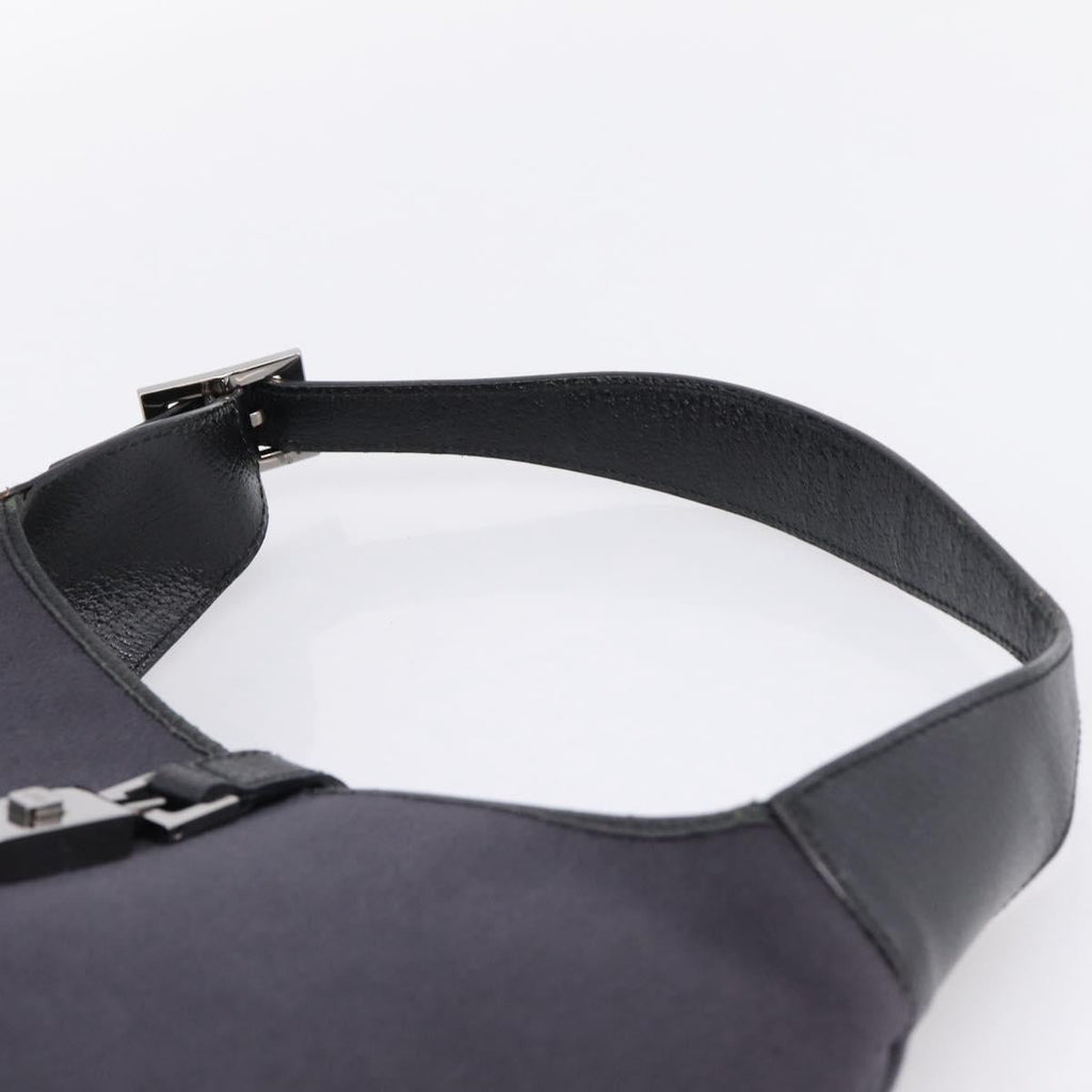 GUCCI Jackie Shoulder Bag Wool Black Silver 001 3306 Auth 209271V