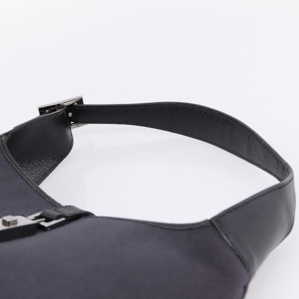 GUCCI Jackie Shoulder Bag Wool Black Silver 001 3306 Auth 209271V