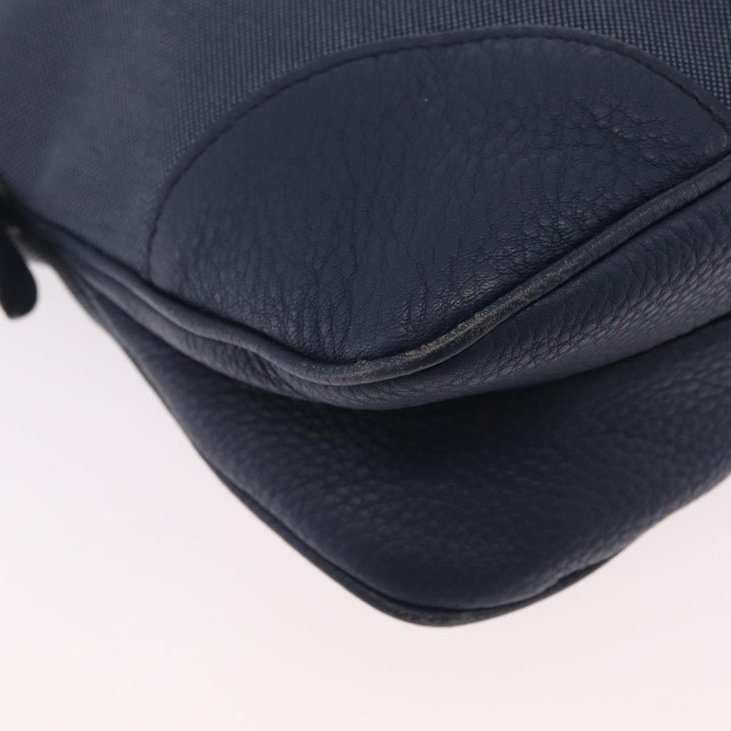 PRADA Shoulder Bag Jacquard Navy Gold Auth 209294A
