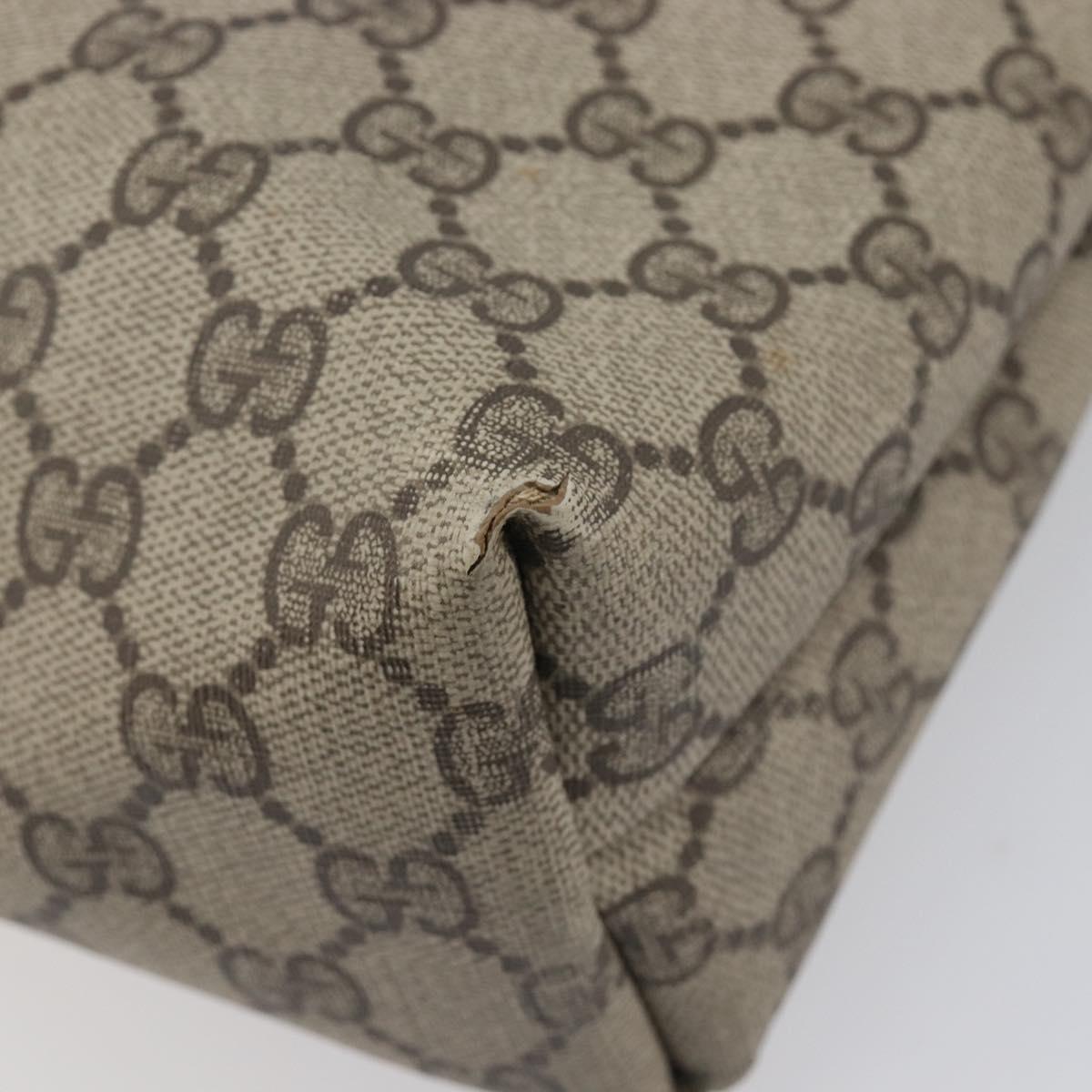 GUCCI GG Supreme Web Sherry Line Tote Bag PVC Beige Gold 378 02 003 Auth 209310