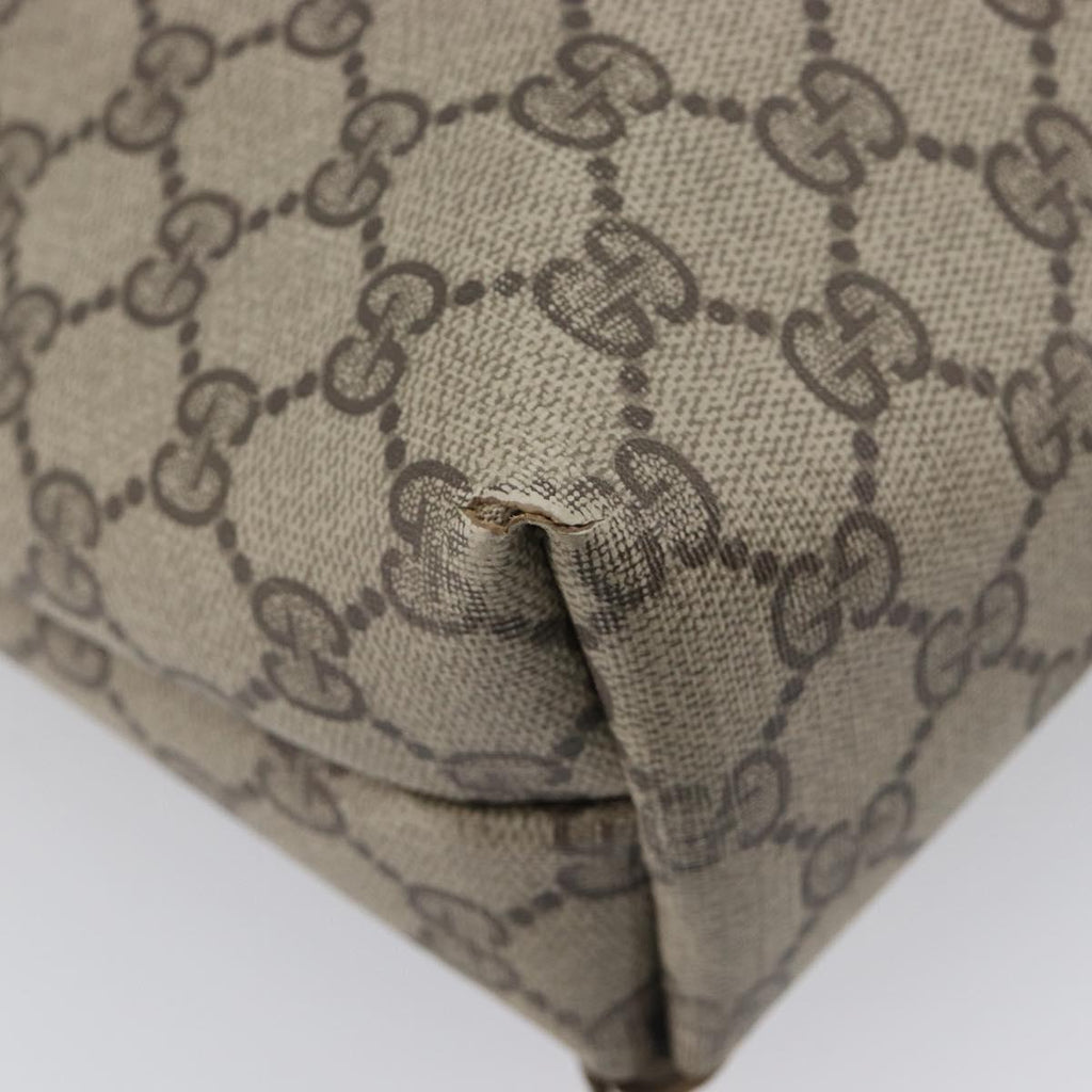 GUCCI GG Supreme Web Sherry Line Tote Bag PVC Beige Gold 378 02 003 Auth 209310