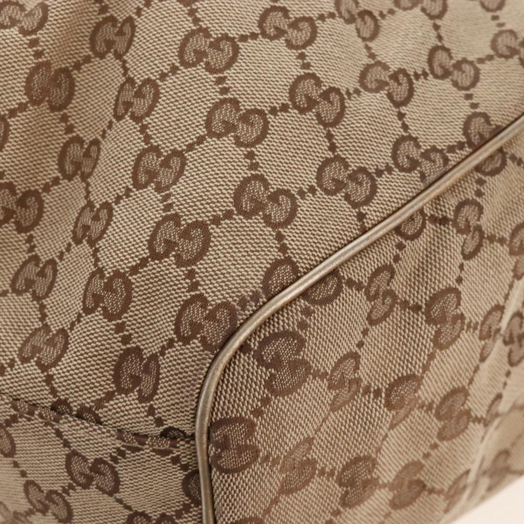 GUCCI GG Canvas Hand Bag Beige Gold 211943 Auth 209529V