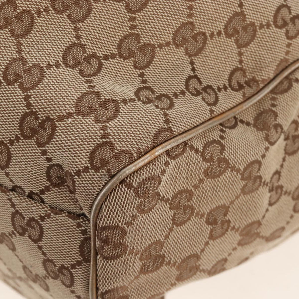 GUCCI GG Canvas Hand Bag Beige Gold 211943 Auth 209529V