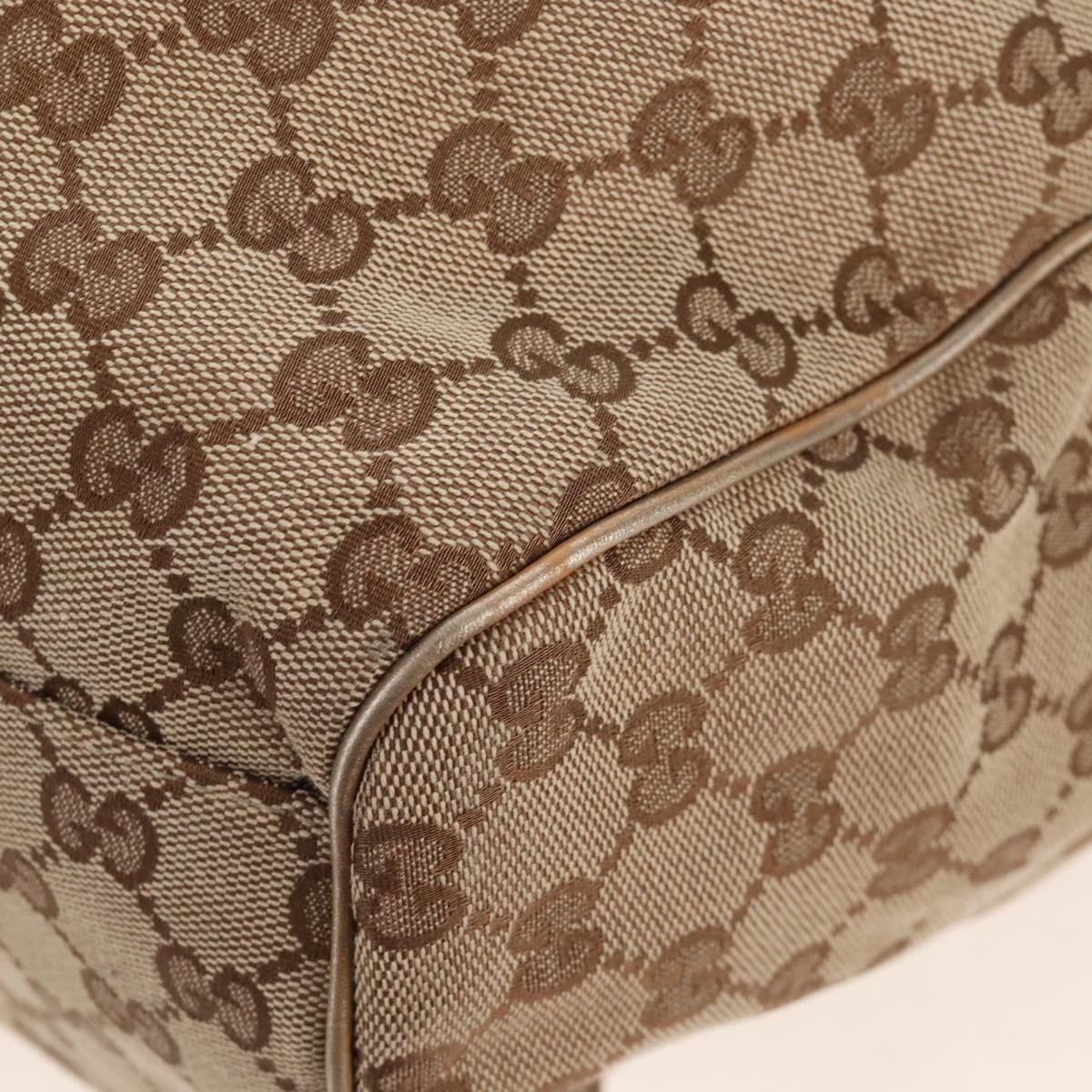GUCCI GG Canvas Hand Bag Beige Gold 211943 Auth 209529V