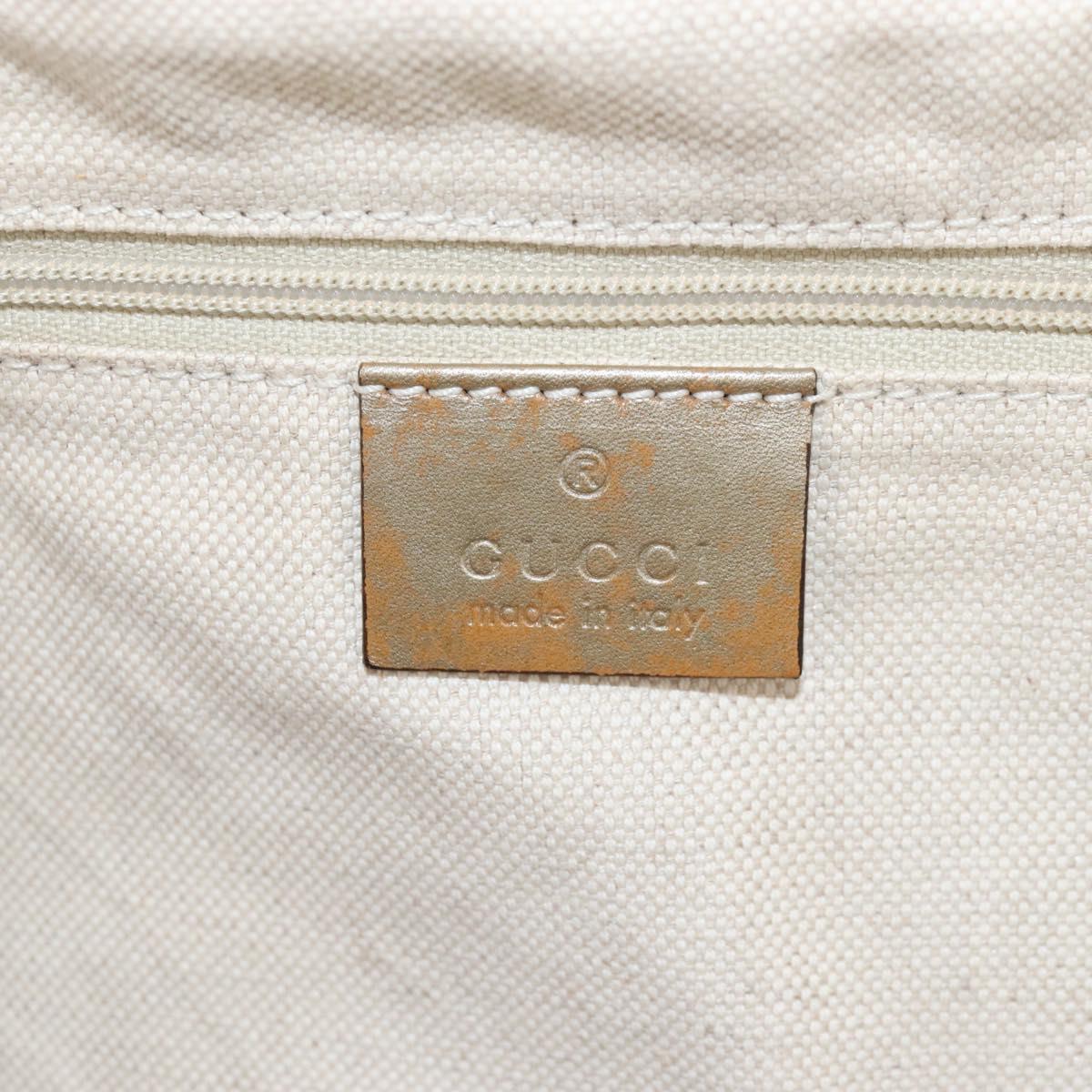 GUCCI GG Canvas Hand Bag Beige Gold 211943 Auth 209529V