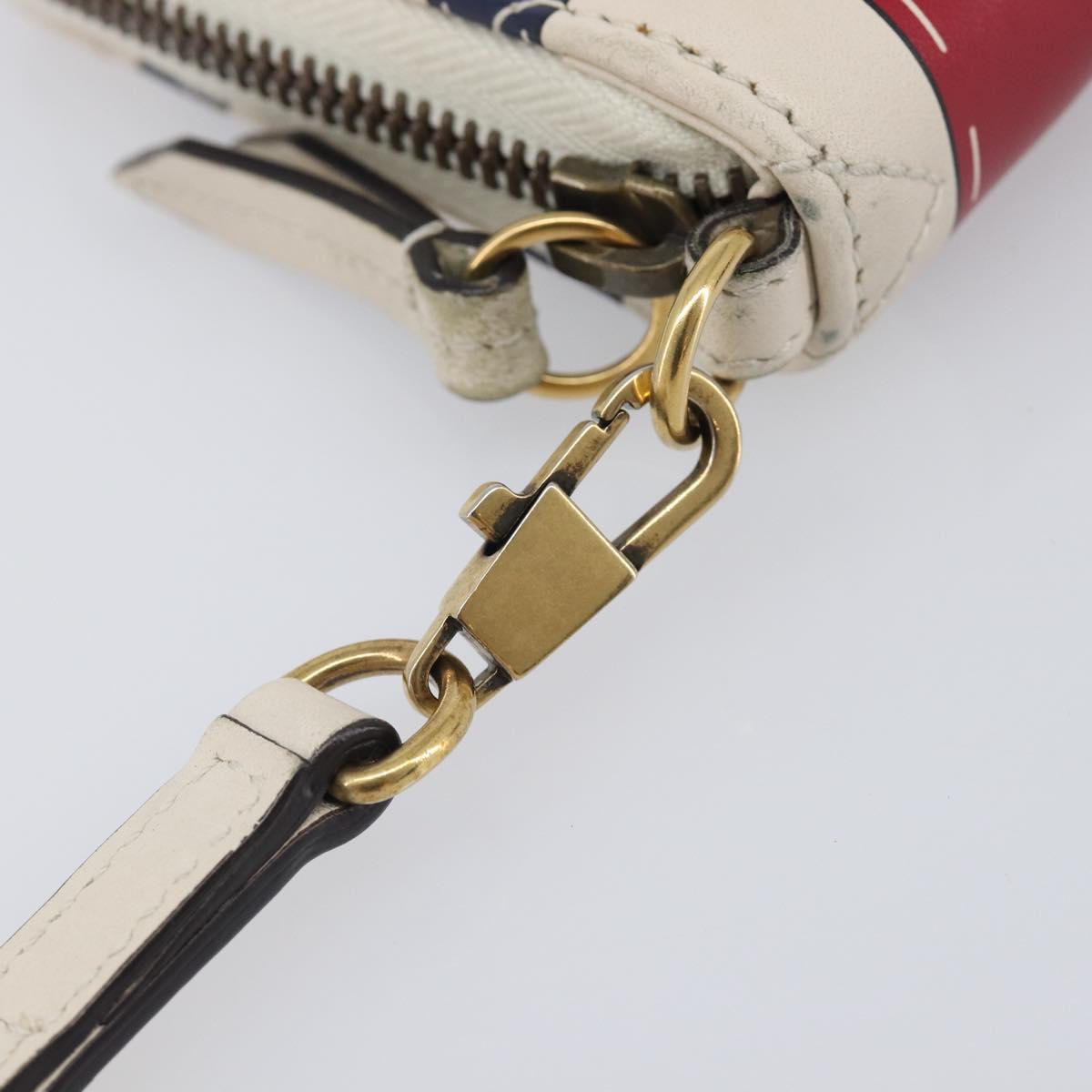 GUCCI GG Marmont Long Wallet Leather Red Gold Tone 466490 Auth 209778