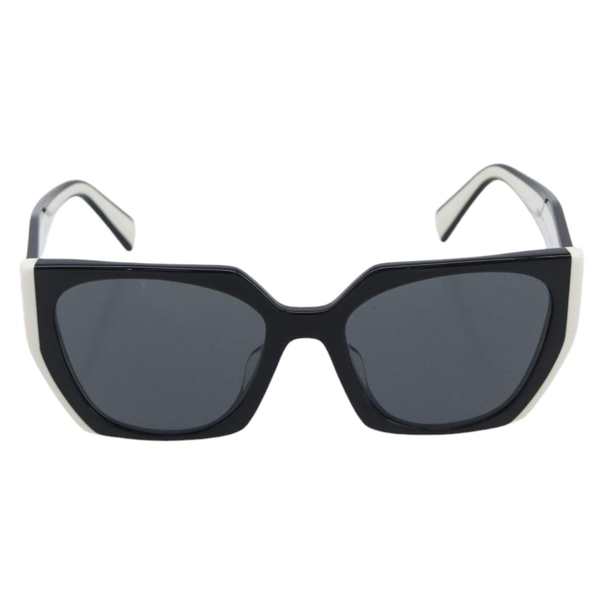 PRADA Sunglasses Plastic Black Gold Auth 209848