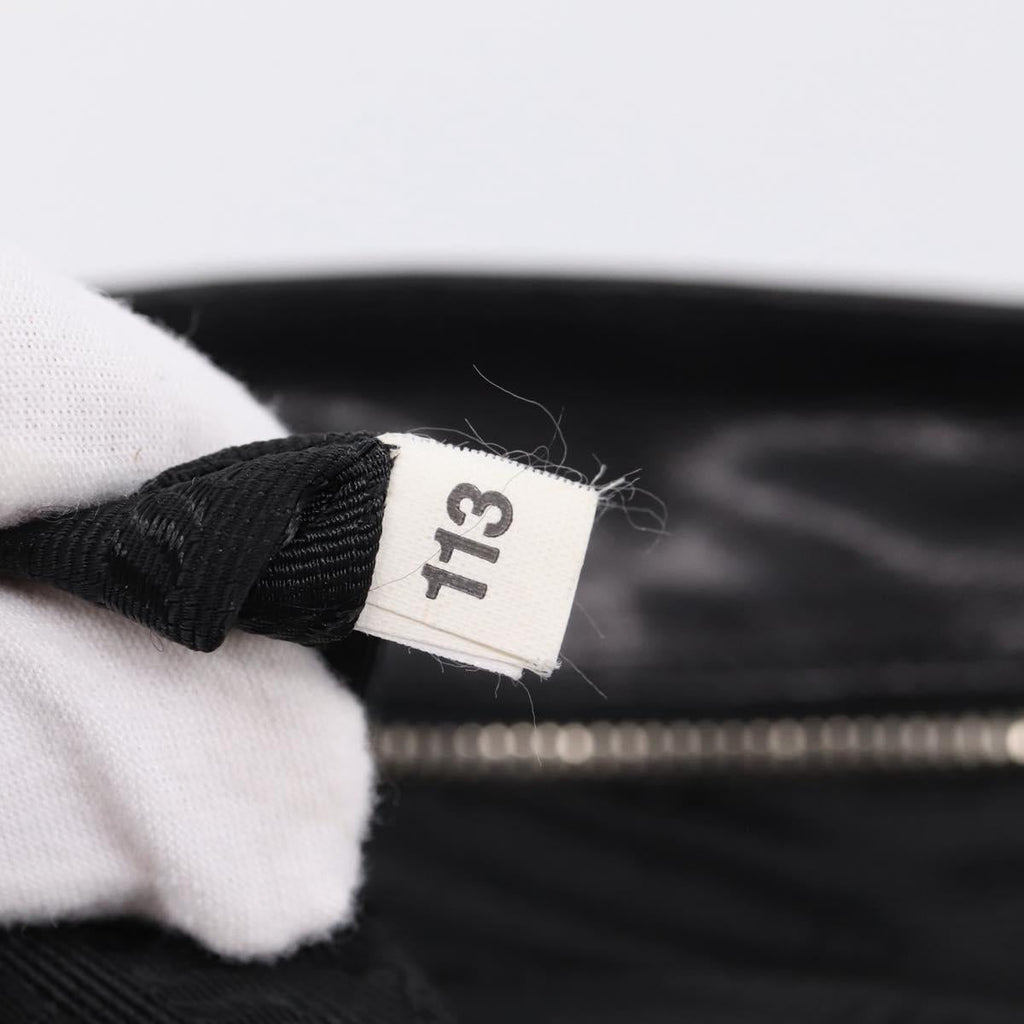 PRADA Shoulder Bag Leather Black Silver Auth 209900V