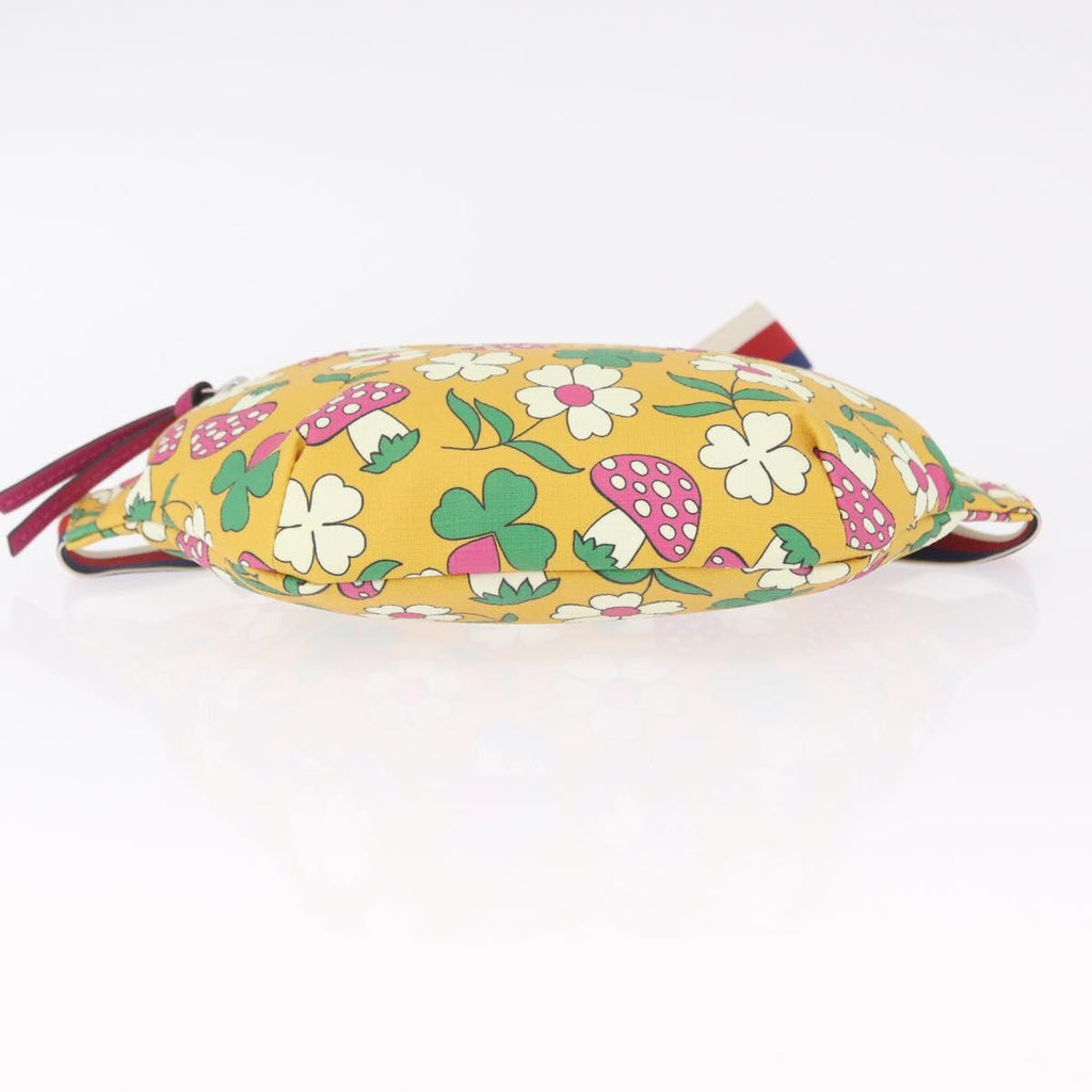 GUCCI Children's Body Bag PVC Yellow Silver 502095 Auth 210005M