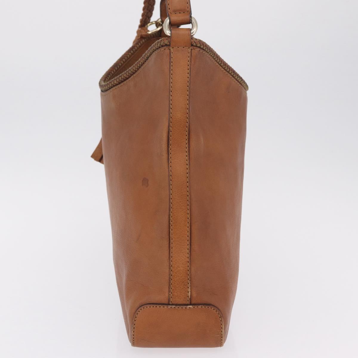 GUCCI Shoulder Bag Leather Brown Gold Tone 257026 Auth 210984A