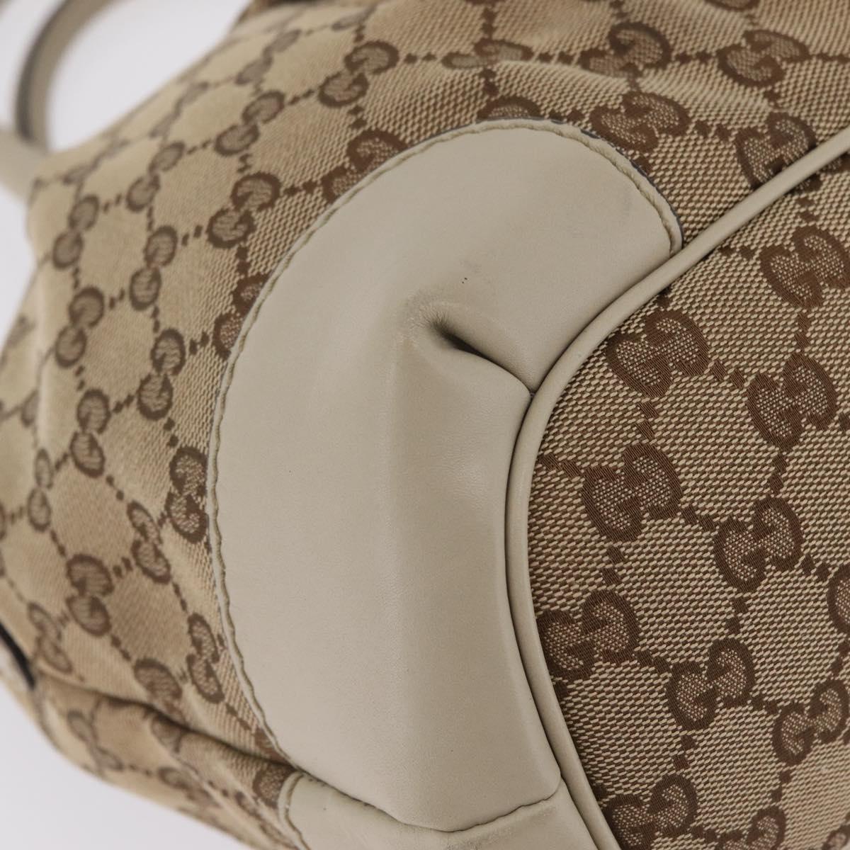 GUCCI GG Canvas Hand Bag Beige Gold 247902 Auth 213008