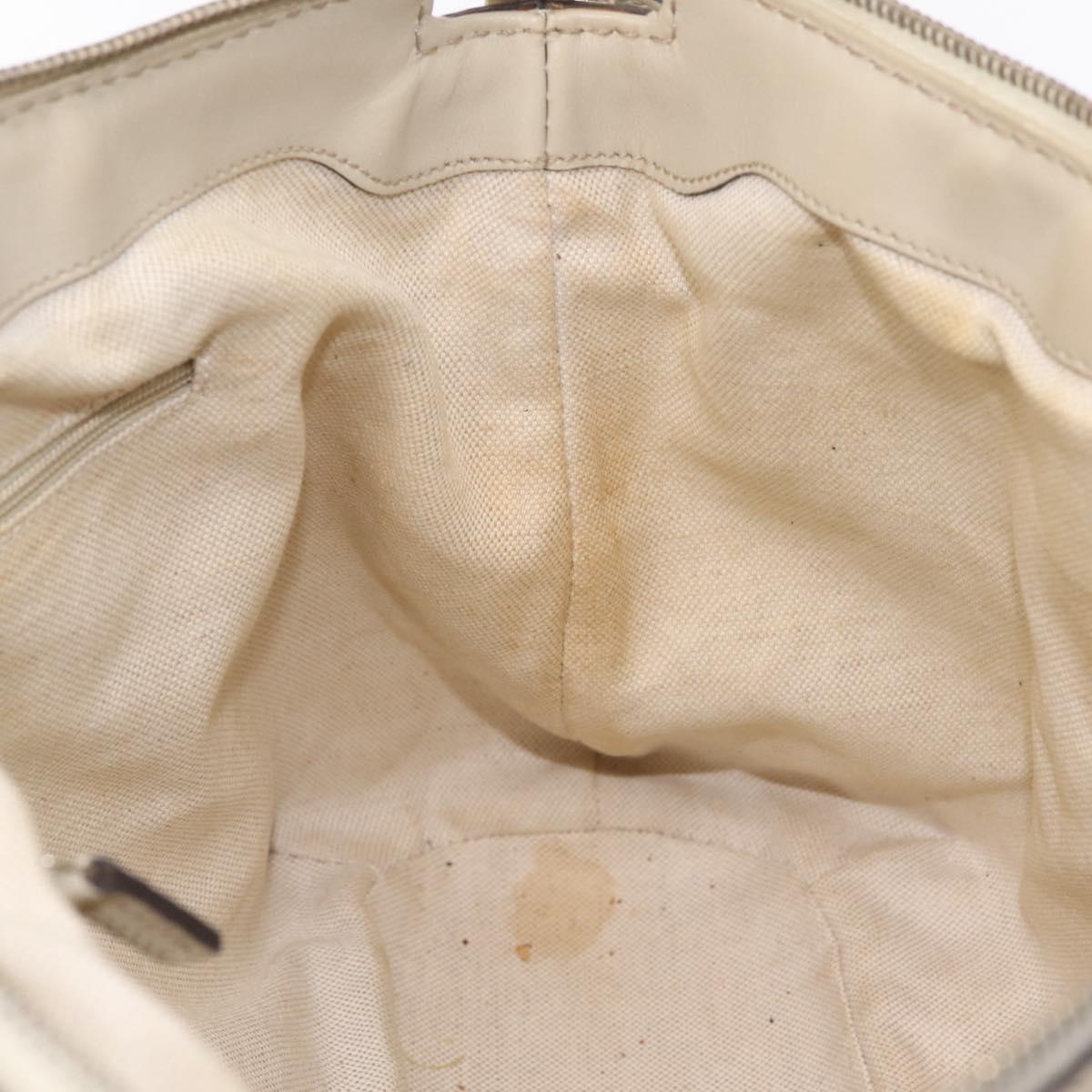 GUCCI GG Canvas Hand Bag Beige Gold 247902 Auth 213008