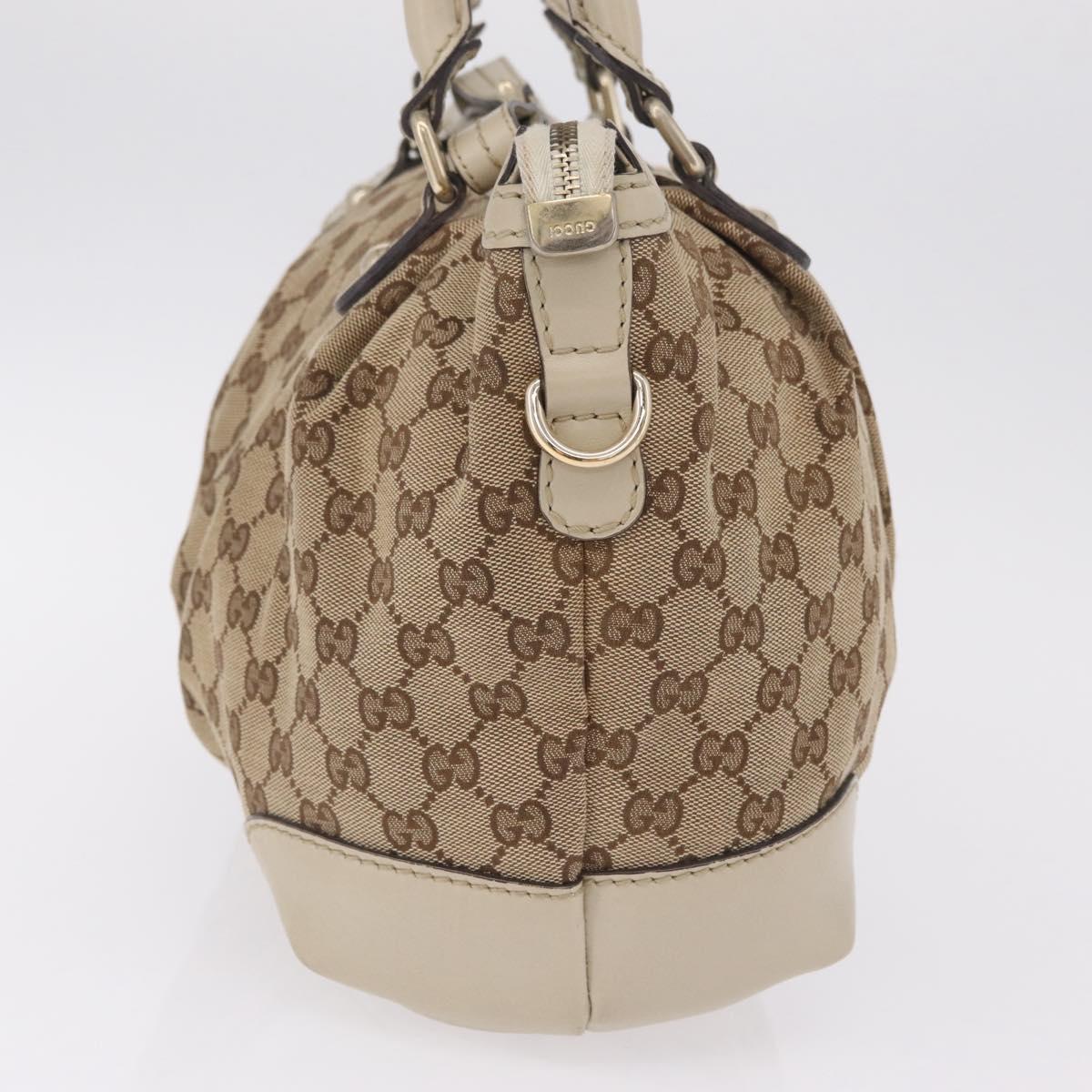 GUCCI GG Canvas Hand Bag Beige Gold 247902 Auth 213008