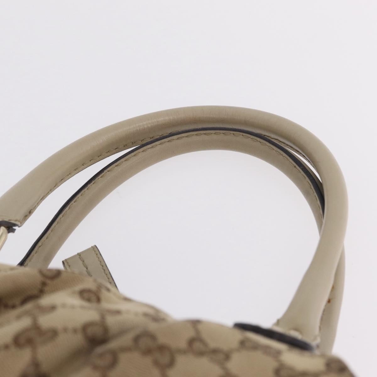 GUCCI GG Canvas Hand Bag Beige Gold 247902 Auth 213008