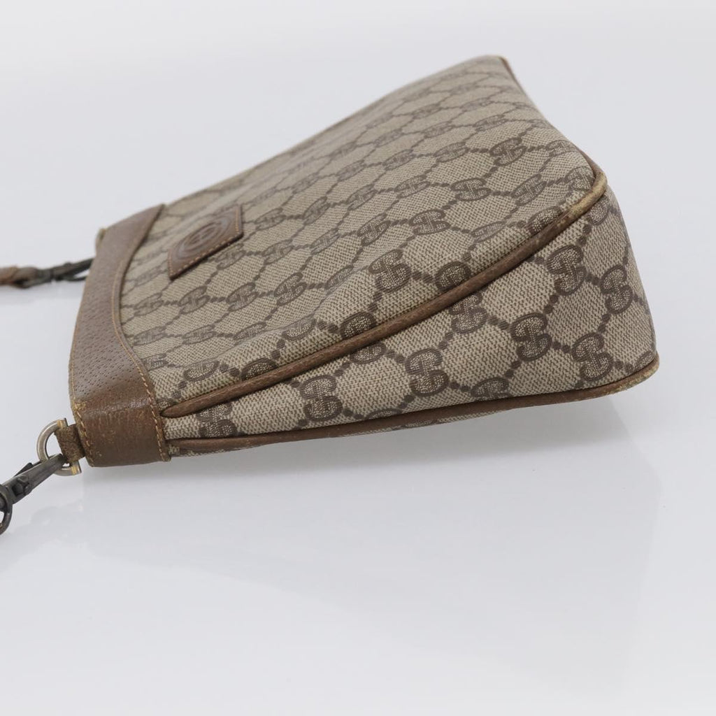 GUCCI GG Supreme Shoulder Bag PVC Beige Auth 213165