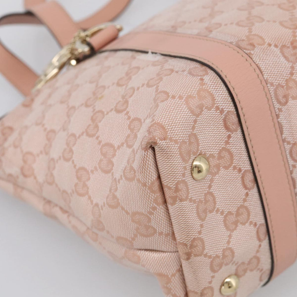 GUCCI GG Crystal Tote Bag Coated Canvas Pink Gold 141470 Auth 213177V