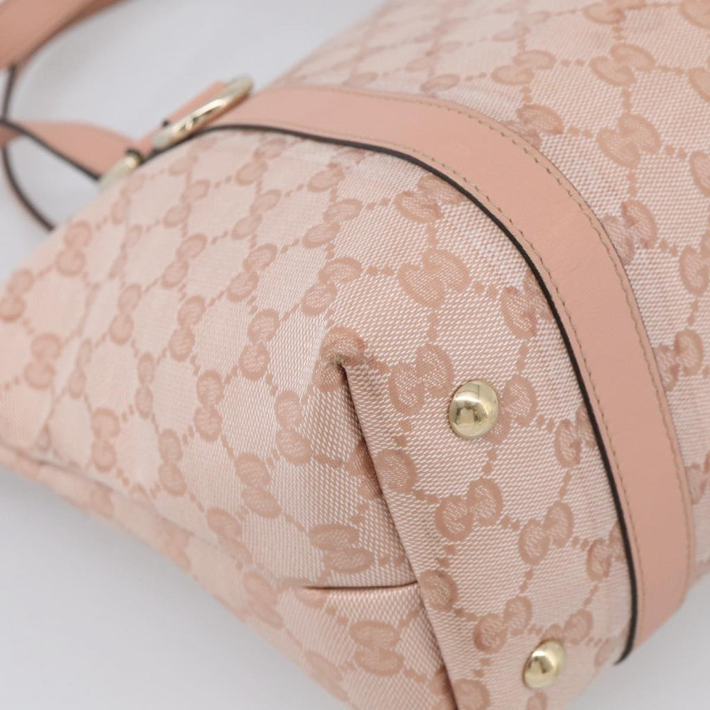 GUCCI GG Crystal Tote Bag Coated Canvas Pink Gold 141470 Auth 213177V