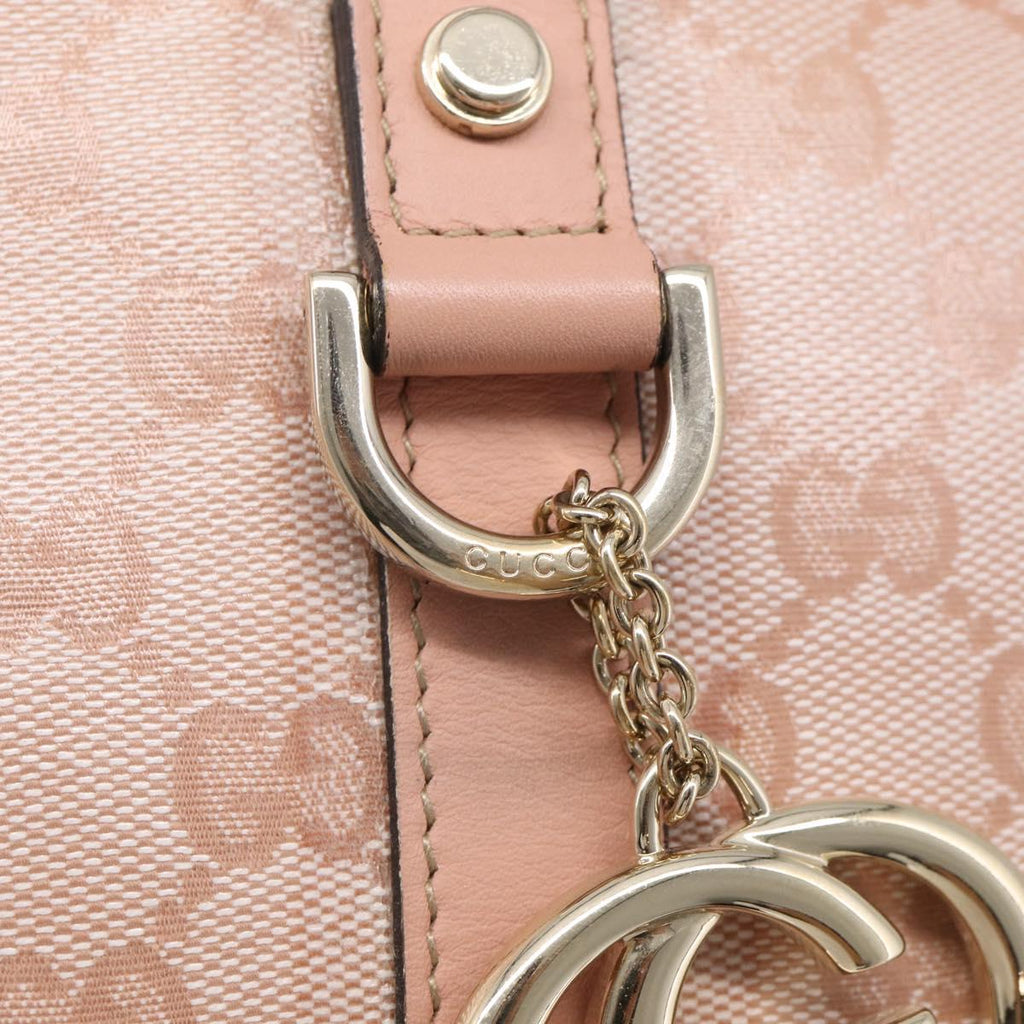 GUCCI GG Crystal Tote Bag Coated Canvas Pink Gold 141470 Auth 213177V