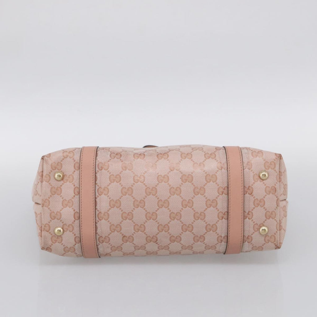 GUCCI GG Crystal Tote Bag Coated Canvas Pink Gold 141470 Auth 213177V