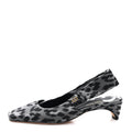 Nylon Leopard Print Mizza Slingback Pumps 40 Grey Multicolor