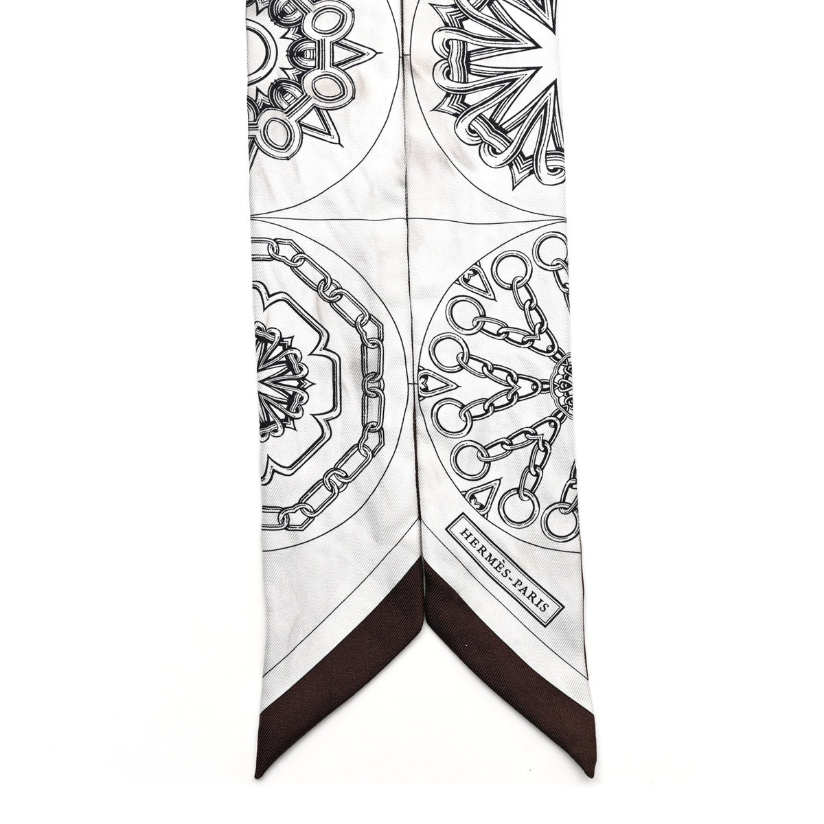 Silk Effet Kaleidoscope Twilly White Anthracite Marron