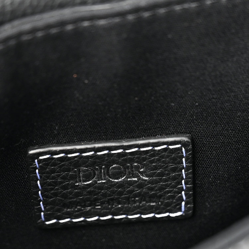 X KAWS Grained Calfskin Saddle Pouch Black