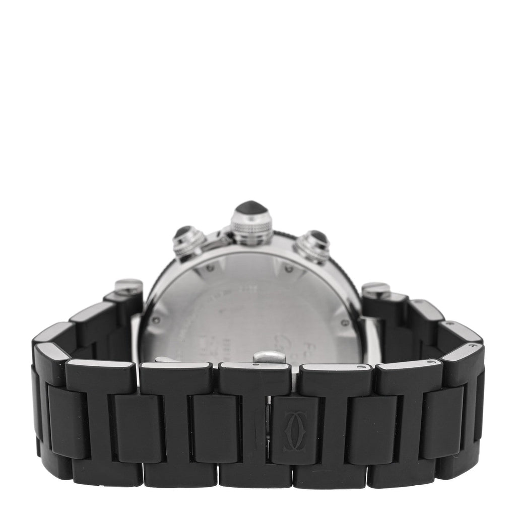 Stainless Steel Rubber 42mm Pasha Seatimer Date Chronograph Automatic Watch Black