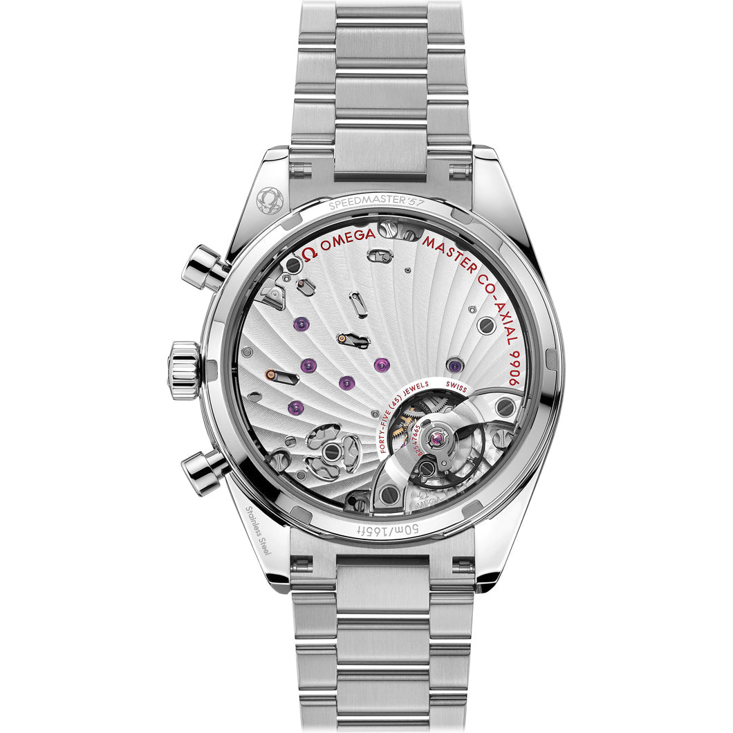 Omega Speedmaster 57 Coaxial Chronometer Chronograph Red Dial 40.5mm on Bracelet 332.10.41.51.11.001