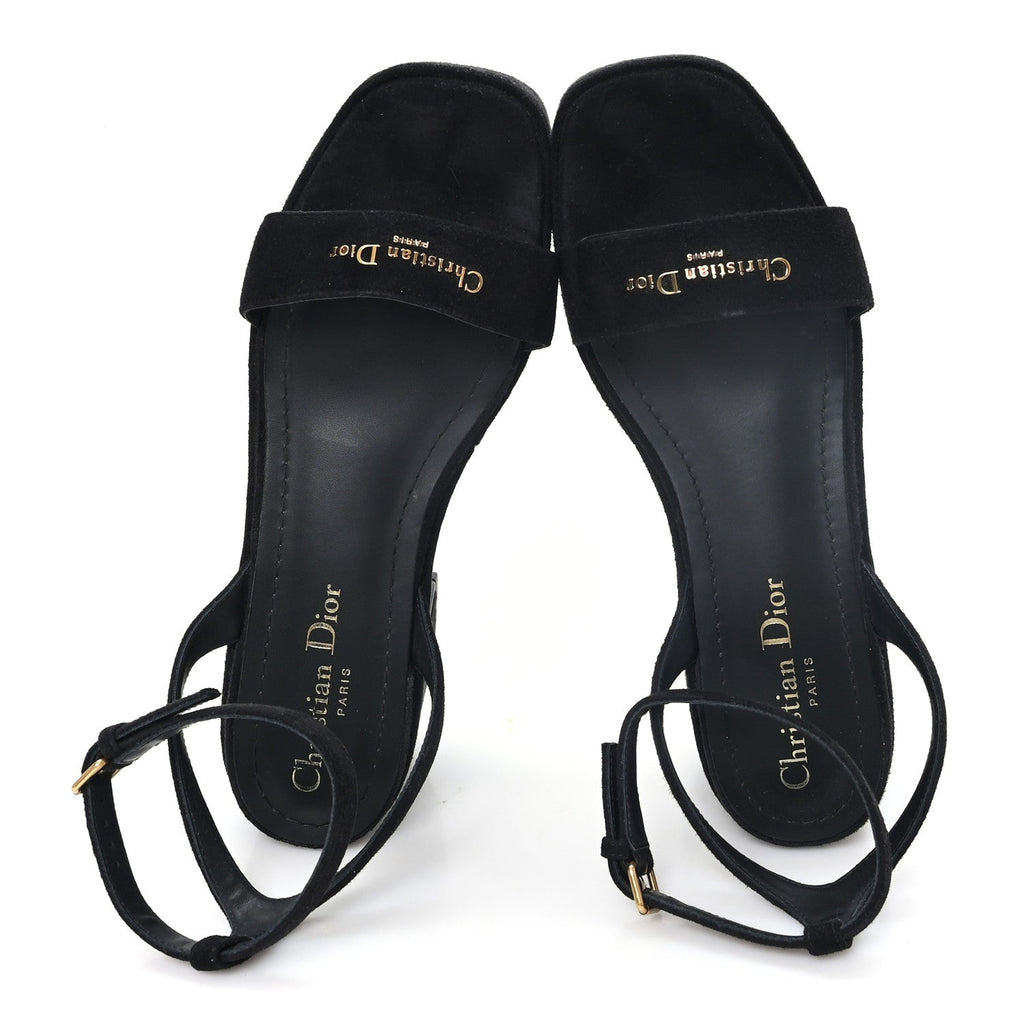 Calfskin Suede Dway Platform Sandals 37 Black