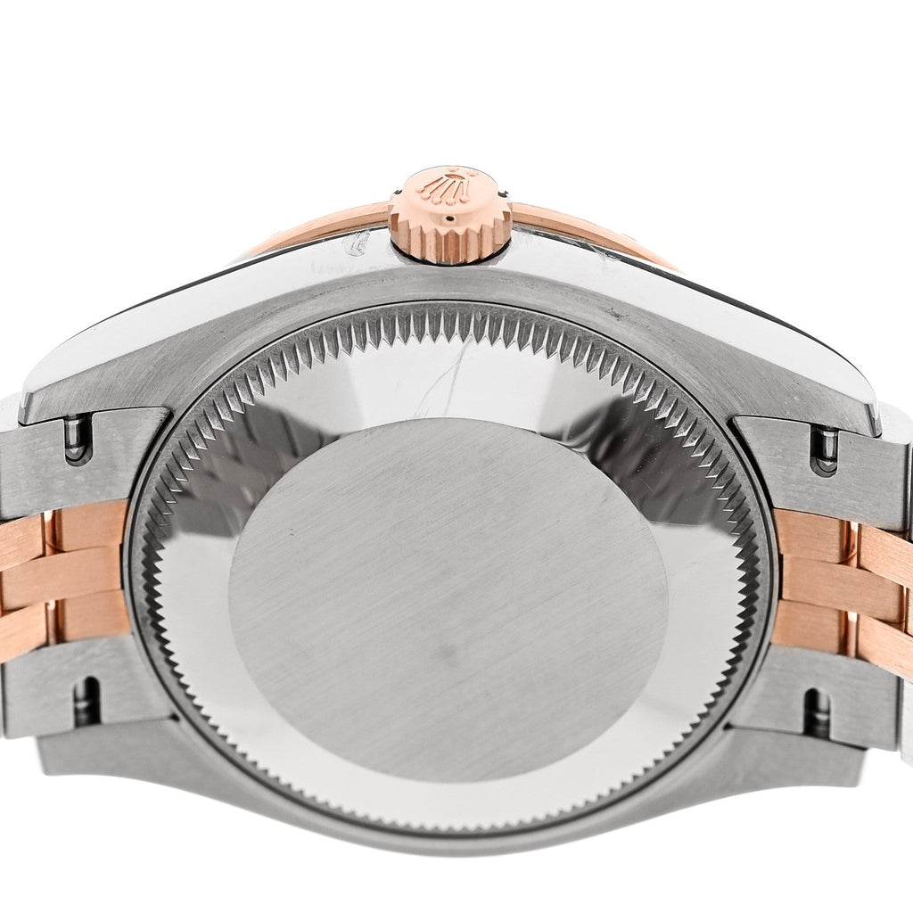 Stainless Steel 18K Everose Gold Diamond 31mm Oyster Perpetual Datejust Watch Black Roman 278341RBR