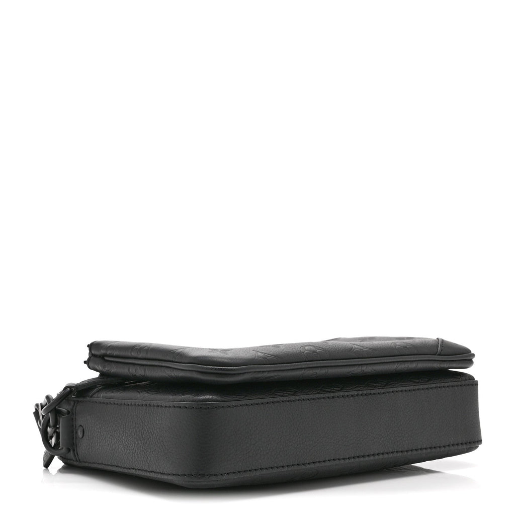 Calfskin Monogram Shadow Trio Messenger Black
