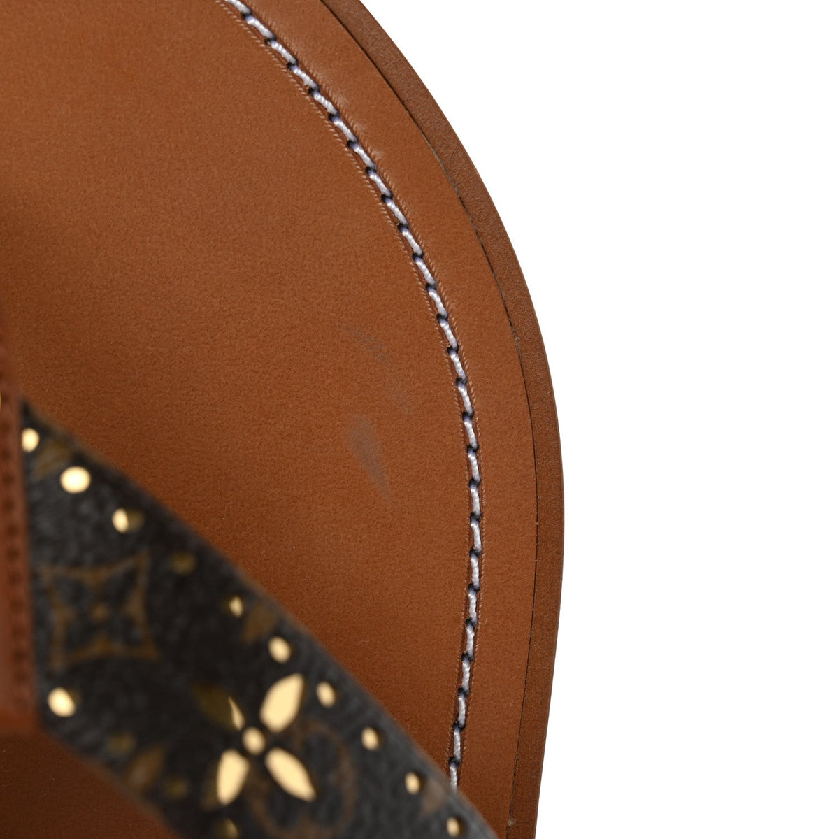 Monogram Sunny Flat Thong Sandals 38 Brown