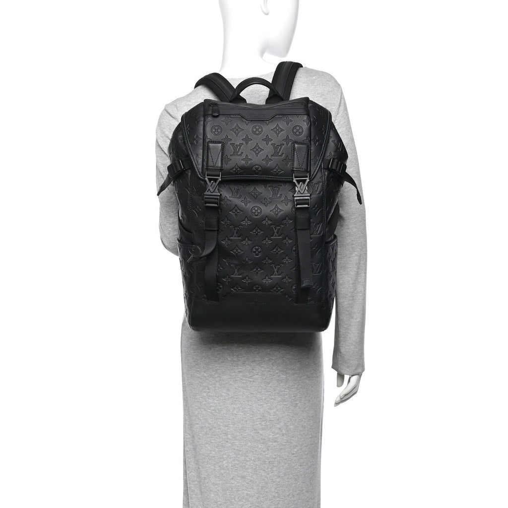 Calfskin Monogram Shadow Getaway Backpack Black