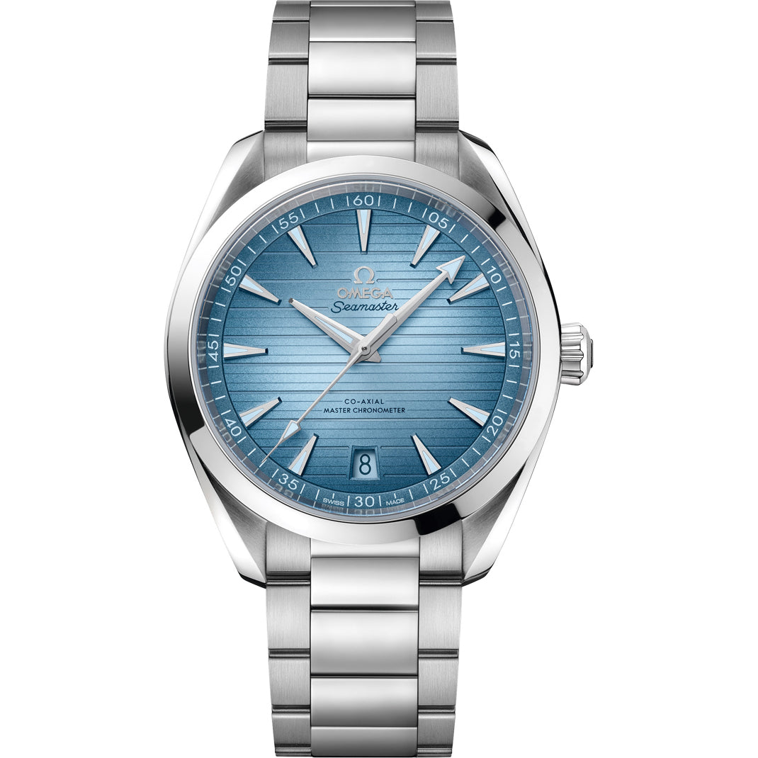 Omega 220.10.41.21.03.005 Seamaster Aqua Terra 150M Co-Axial Master Chronometer Summer Blue on Bracelet