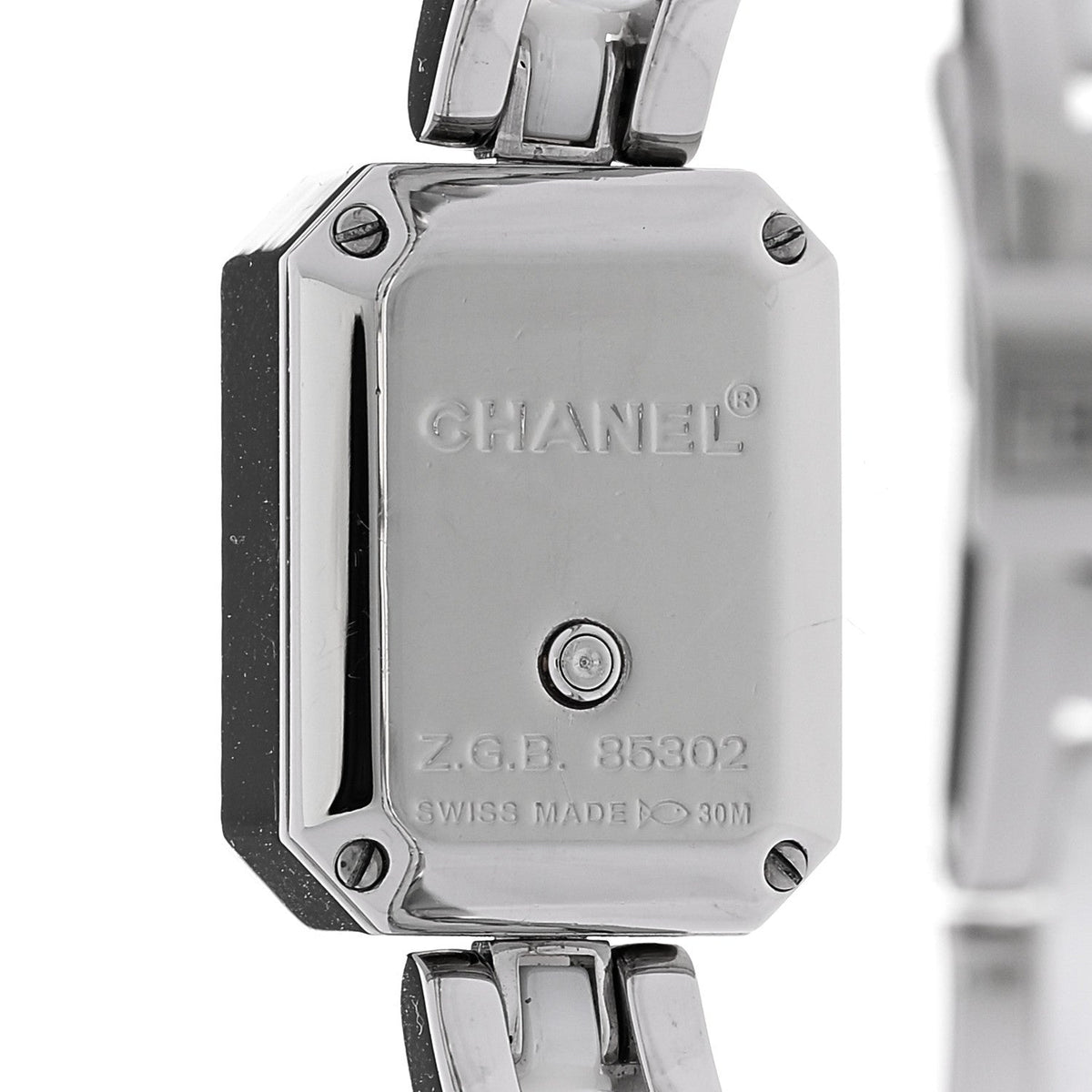 Stainless Steel Ceramic Diamond Bezel 15mm Chain Premiere Quartz Watch White