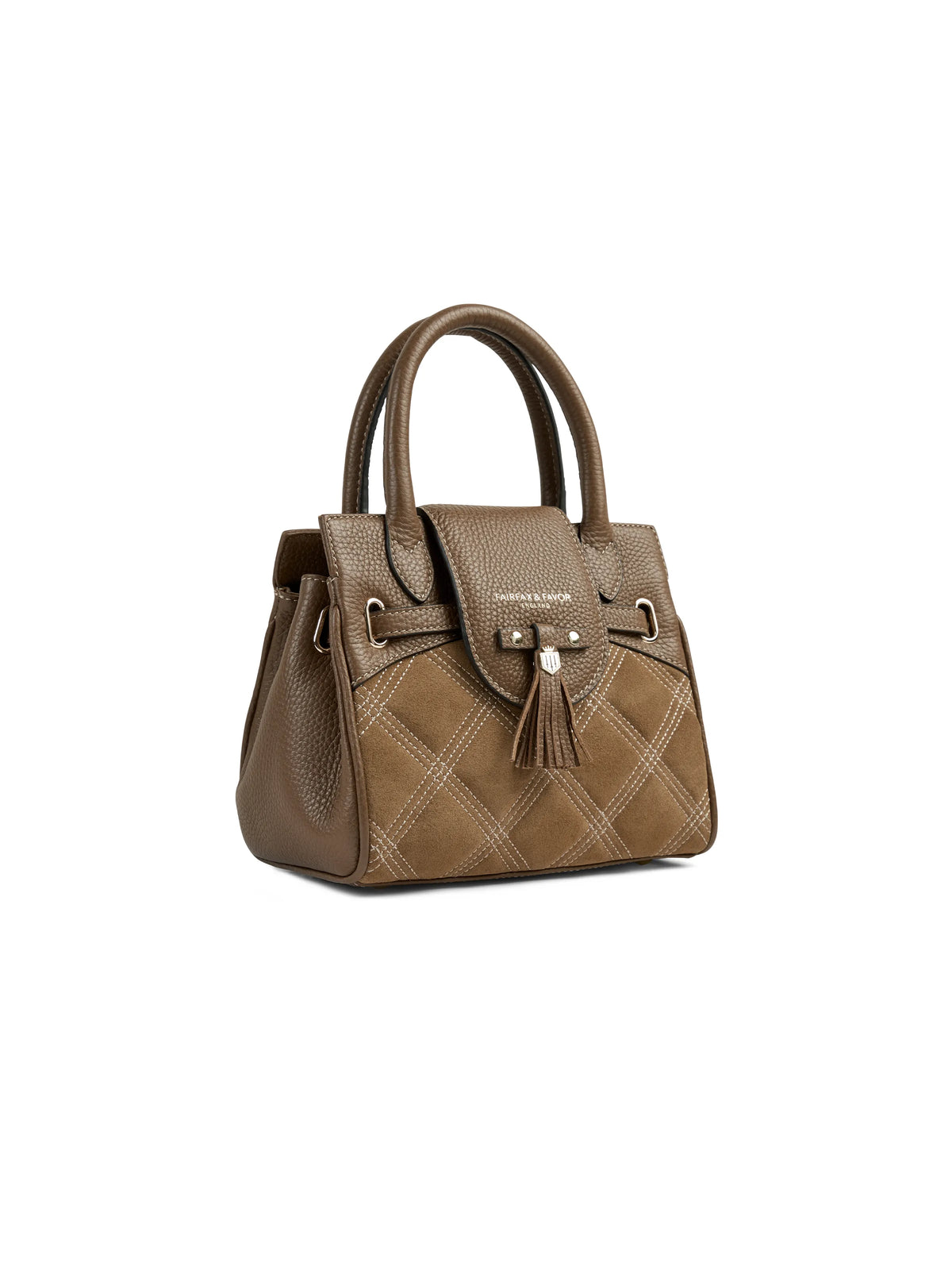 Mini Windsor - Quilted Tan Suede