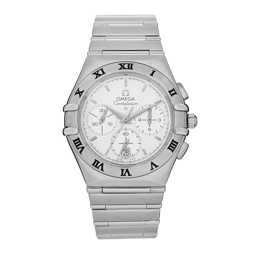 Stainless Steel 39mm Constellation Double Eagle Chronograph Quartz Watch White 1542.30.00