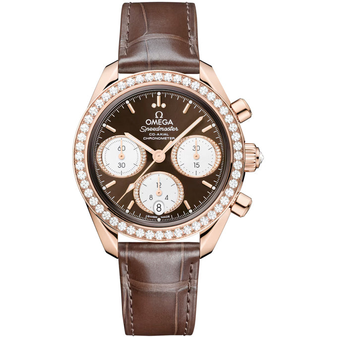 Omega Speedmaster 38 Co-Axial Chronograph 38mm Gold on Strap