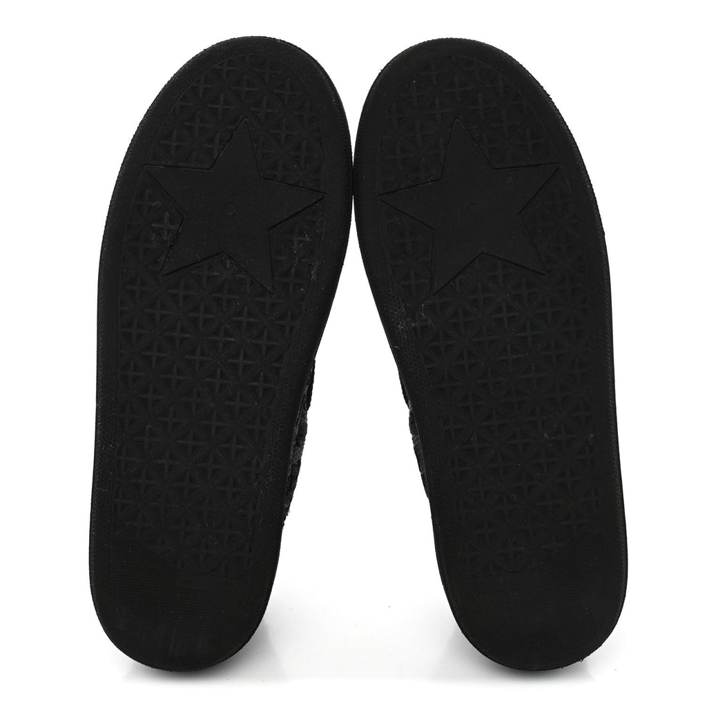 Shiny Technical Fabric Oblique Embroidered Womens Solar Slip On Sneakers 37.5 Black
