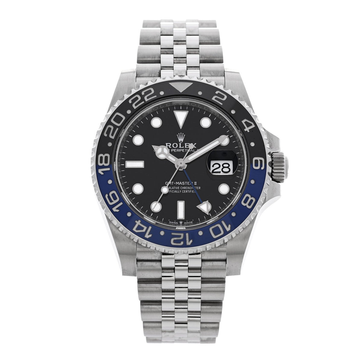 Stainless Steel 40mm Oyster Perpetual Date GMT Master Ⅱ Batgirl Watch 126710BLNR
