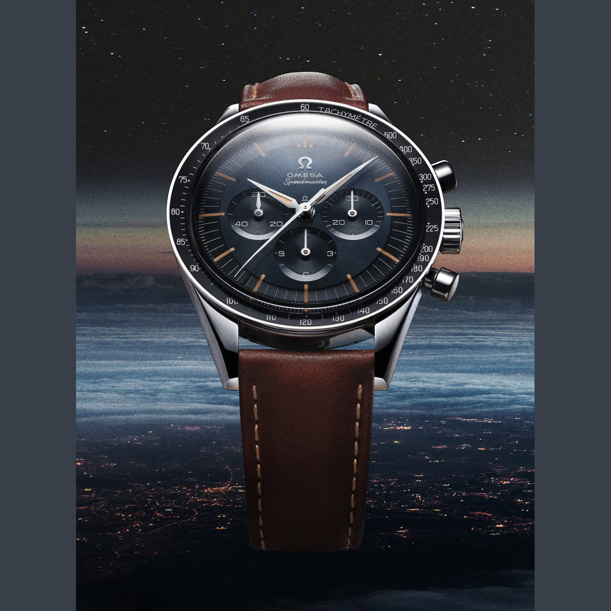Omega Speedmaster First OMEGA in Space "FOIS" 310.32.40.50.06.002 on Brown Leather Strap