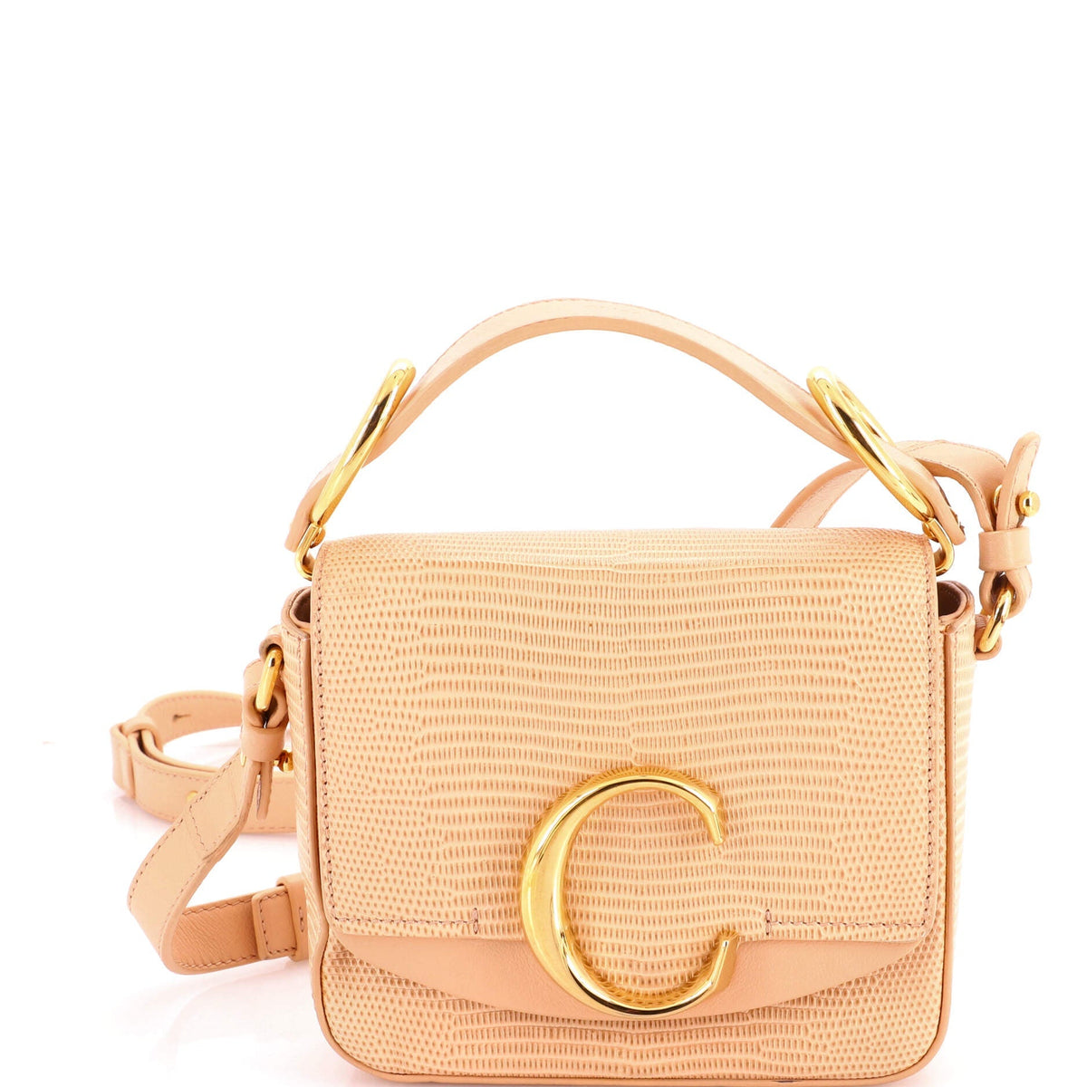 C Flap Bag Lizard Embossed Leather Mini