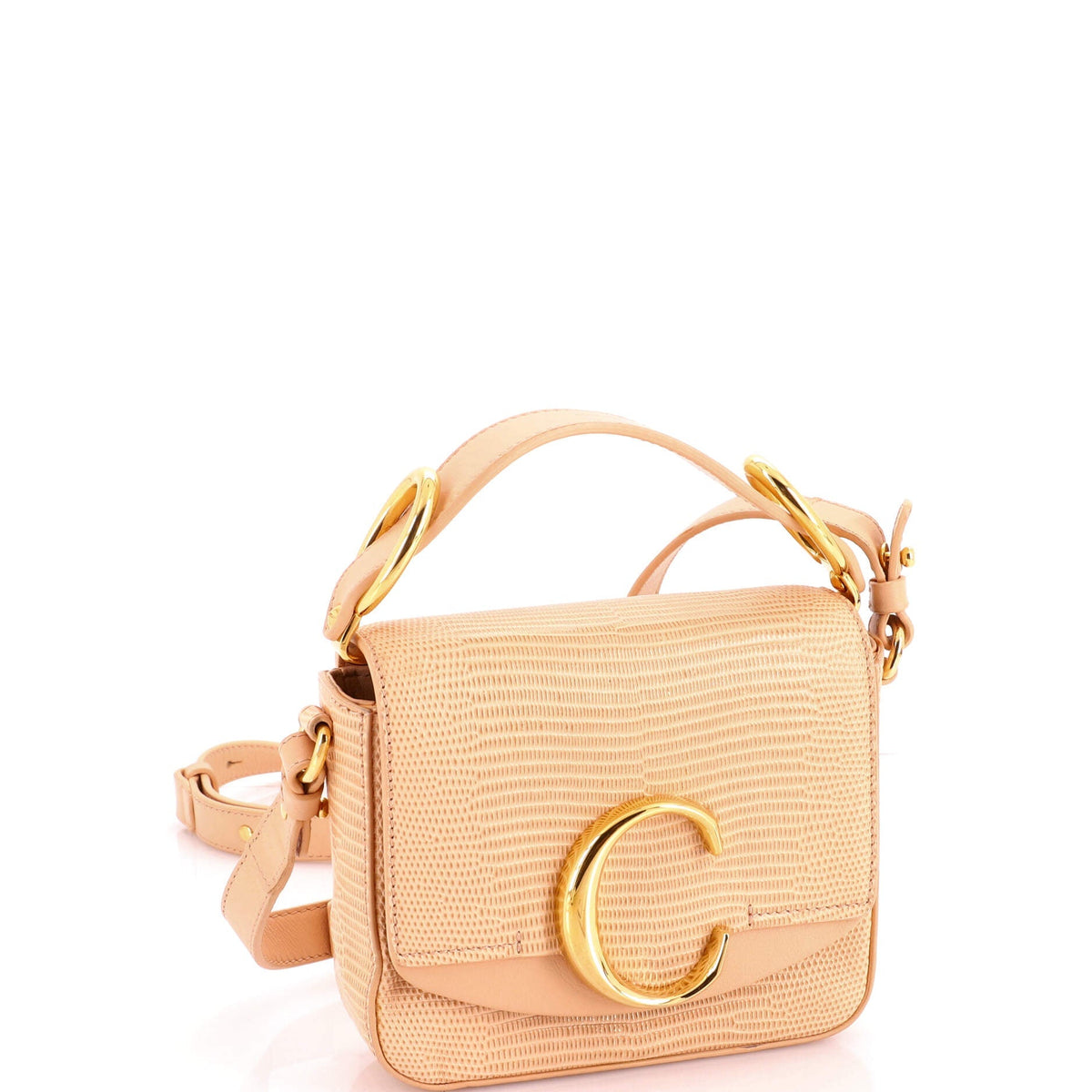 C Flap Bag Lizard Embossed Leather Mini