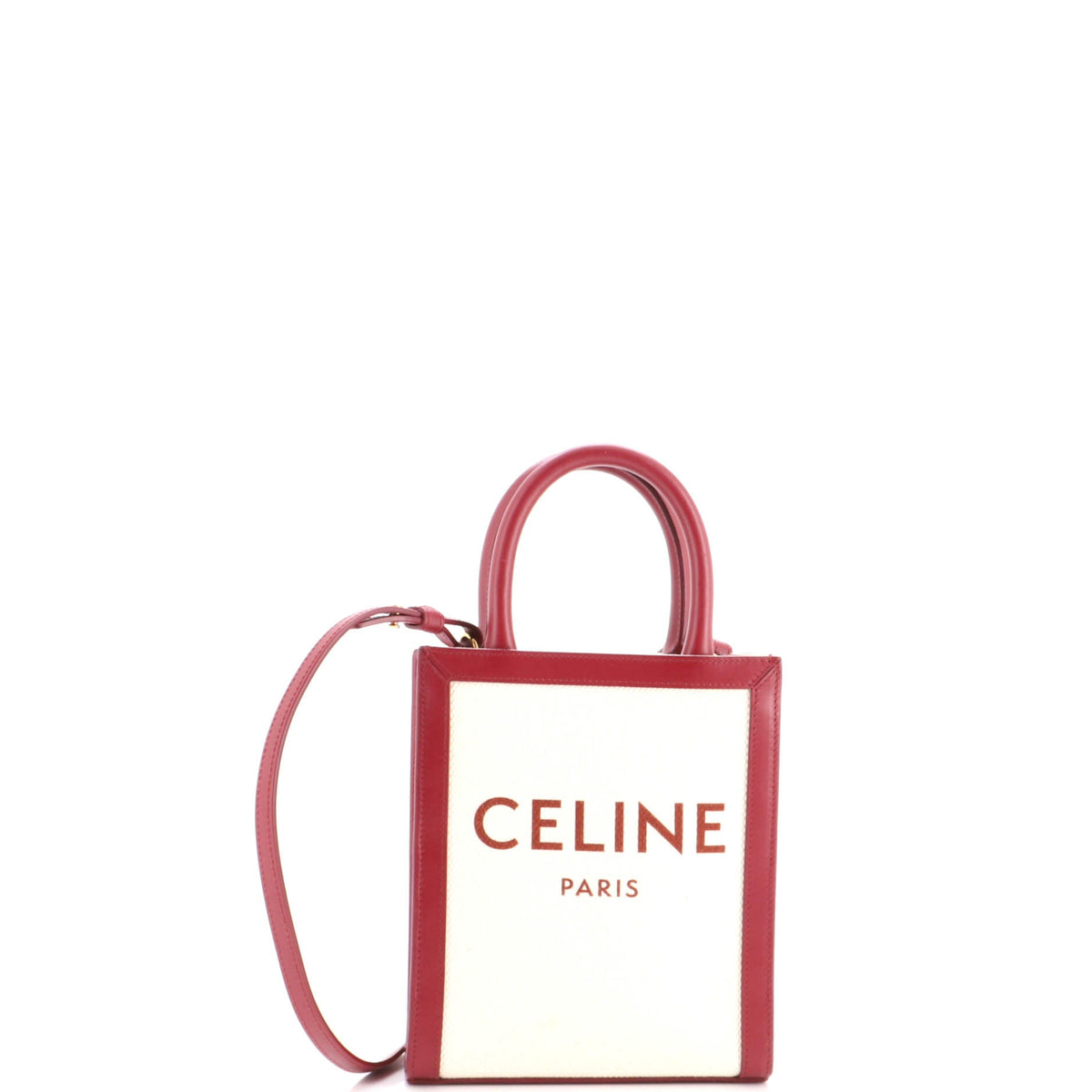 Vertical Cabas Tote Canvas with Leather Mini