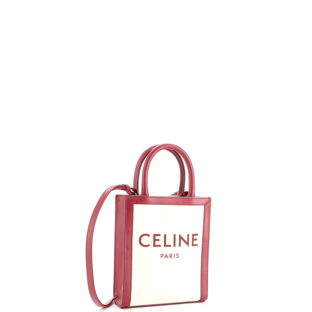 Vertical Cabas Tote Canvas with Leather Mini