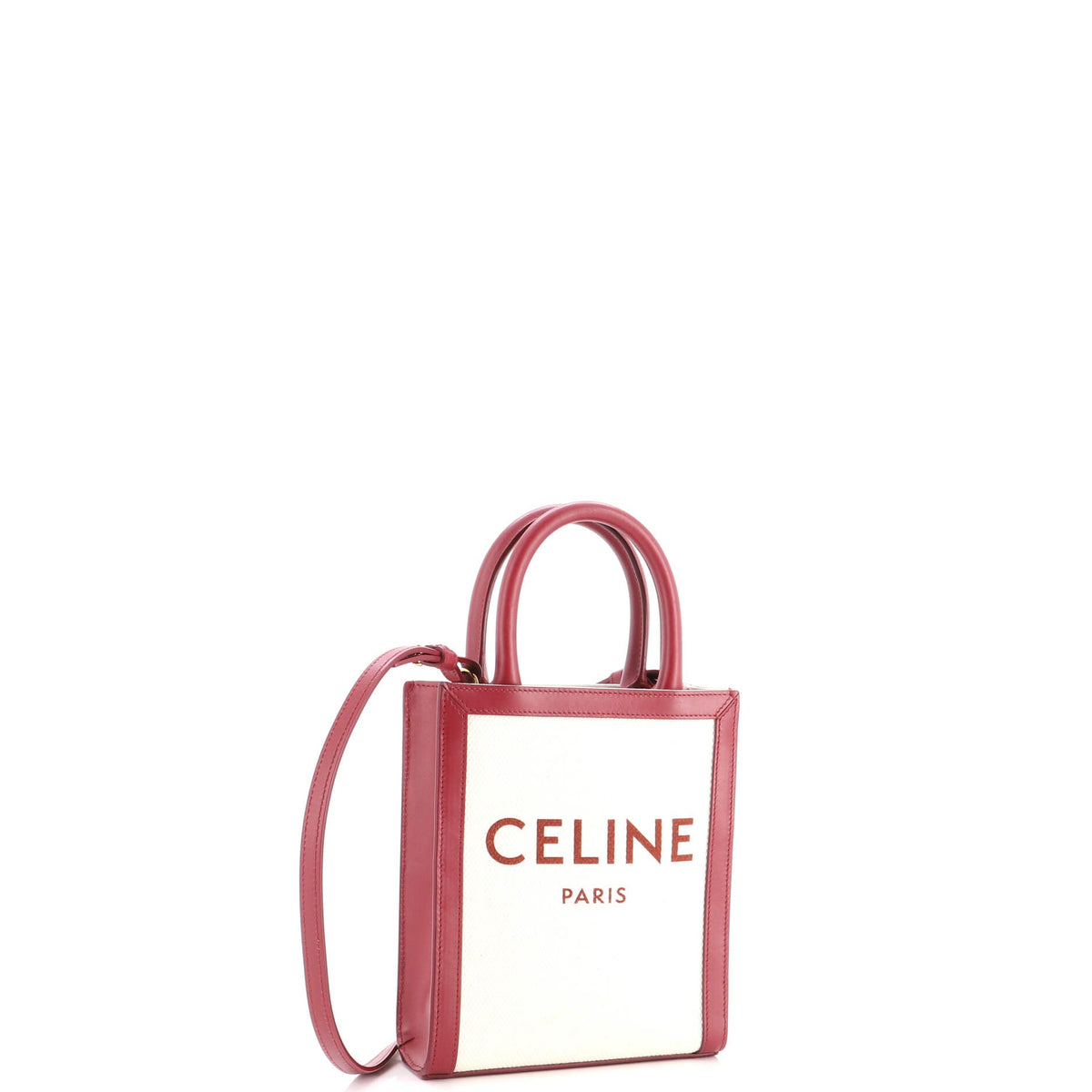 Vertical Cabas Tote Canvas with Leather Mini