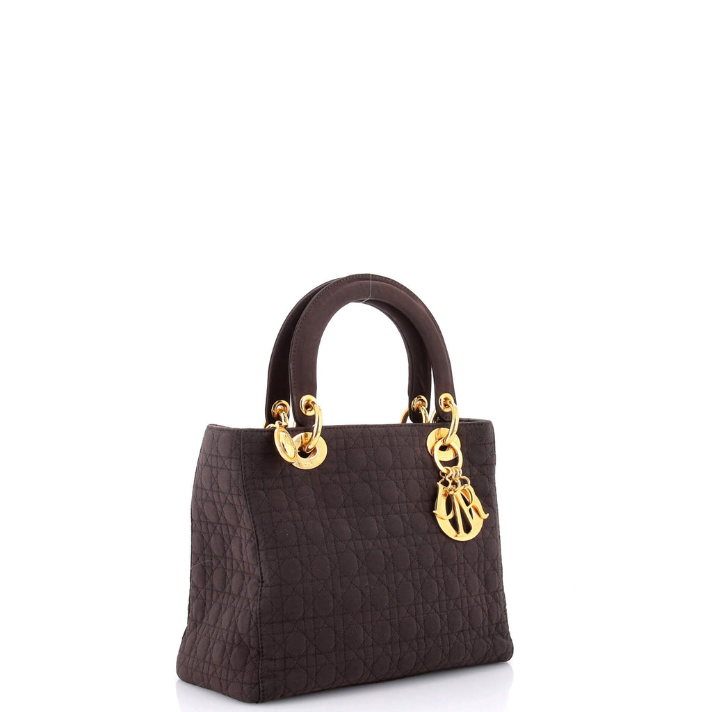 Vintage Lady Dior Bag Cannage Quilt Nylon Medium