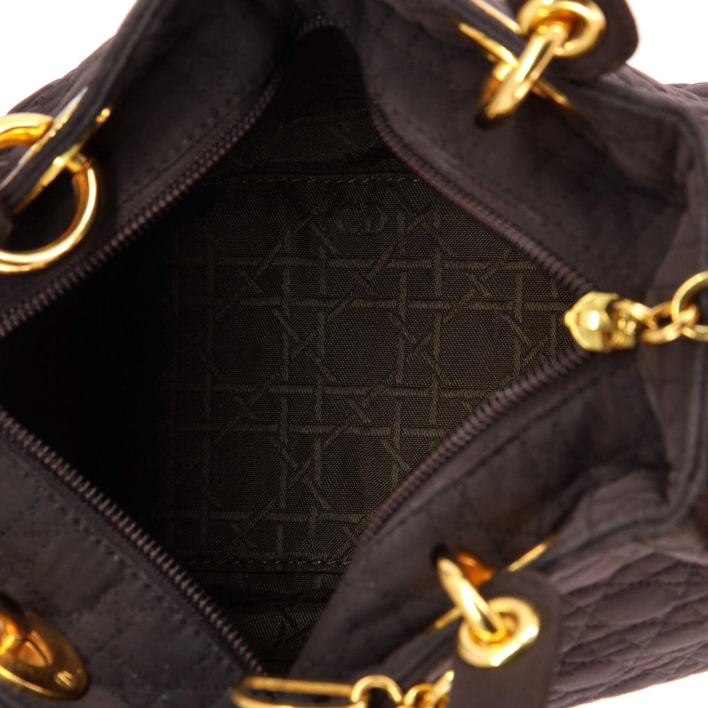 Vintage Lady Dior Bag Cannage Quilt Nylon Medium